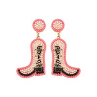 1 Pair Vintage Style Letter Boots Alloy Drop Earrings main image 5