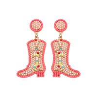 1 Pair Exaggerated Cowboy Style Boots Inlay Alloy Plastic Resin Drop Earrings sku image 7