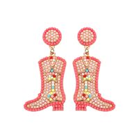 1 Pair Vintage Style Letter Boots Alloy Drop Earrings sku image 1