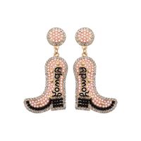 1 Pair Exaggerated Cowboy Style Boots Inlay Alloy Plastic Resin Drop Earrings main image 4