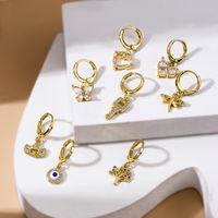 Fashion Heart Shape Dragonfly Metal Plating Zircon Women's Drop Earrings 1 Piece main image 4