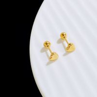 Simple Style Heart Shape Titanium Steel Plating Ear Studs 1 Pair sku image 2