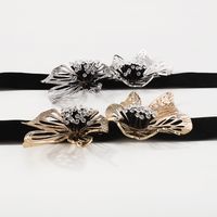 Fashion Flower Alloy Cloth Resin Plating Three-dimensional Hollow Out Women's Choker 1 Piece main image 3