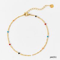 Fashion Solid Color Stainless Steel Plating Women's Anklet 1 Piece sku image 9
