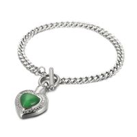 Fashion Heart Shape Stainless Steel Inlay Opal Bracelets Necklace sku image 19