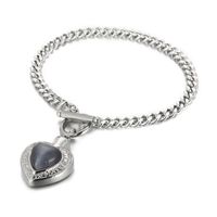 Fashion Heart Shape Stainless Steel Inlay Opal Bracelets Necklace sku image 20