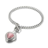 Fashion Heart Shape Stainless Steel Inlay Opal Bracelets Necklace sku image 21