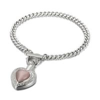 Fashion Heart Shape Stainless Steel Inlay Opal Bracelets Necklace sku image 22