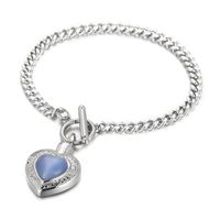 Fashion Heart Shape Stainless Steel Inlay Opal Bracelets Necklace sku image 24