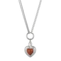 Fashion Heart Shape Stainless Steel Inlay Opal Bracelets Necklace sku image 5