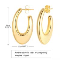 Simple Style U Shape Stainless Steel Plating Earrings main image 2