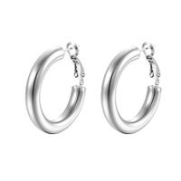 Mode Rond Acier Inoxydable Placage Des Boucles D'oreilles sku image 6