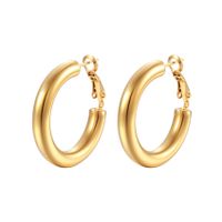 Mode Rond Acier Inoxydable Placage Des Boucles D'oreilles sku image 10