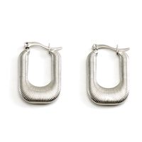 Fashion U Shape Titanium Steel Plating Hoop Earrings 1 Pair sku image 1