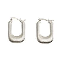 Fashion U Shape Titanium Steel Plating Hoop Earrings 1 Pair main image 3