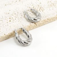 Fashion U Shape Titanium Steel Plating Hoop Earrings 1 Pair main image 1