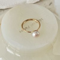 Fashion Butterfly Copper Inlay Pearl Zircon Rings 1 Piece sku image 1