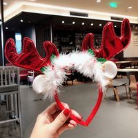 Nordic Style Cute Christmas Christmas Tree Santa Claus Antlers Flannel Hair Band sku image 23