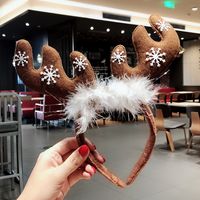 Nordic Style Cute Christmas Christmas Tree Santa Claus Antlers Flannel Hair Band sku image 7