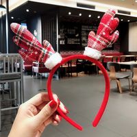 Nordic Style Cute Christmas Christmas Tree Santa Claus Antlers Flannel Hair Band sku image 11