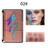 Fashion Six-color Blush Long-lasting Multi-color Matte Pearl Blush Plate sku image 4