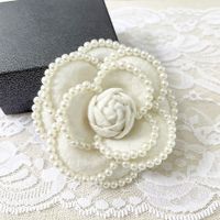 Sweet Flower Cloth Inlay Pearl Women's Brooches sku image 4