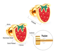 Cute Rainbow Fruit Shell Stainless Steel Ear Studs 1 Pair sku image 5