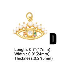 1 Piece Copper Artificial Pearls Zircon Devil'S Eye Lock Fashion sku image 4