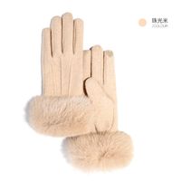 Women's Original Design Solid Color Cashmere Gloves 1 Pair sku image 16