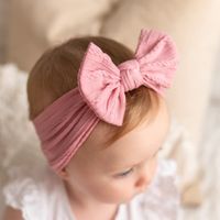 Mignon Couleur Unie Chiffon Noeud Papillon Bande De Cheveux main image 1