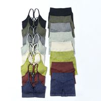 Fashion Solid Color Nylon Cotton Blend Tracksuit Vest Leggings main image 2