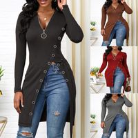 Women's T-shirt Long Sleeve Blouses Patchwork Fashion Solid Color main image 6