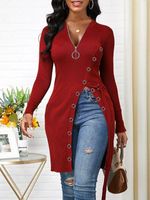 Women's T-shirt Long Sleeve Blouses Patchwork Fashion Solid Color main image 2