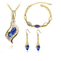 Fashion Angel Elf Crystal Necklace Earring Bracelet Jewelry Set Wholesale sku image 19