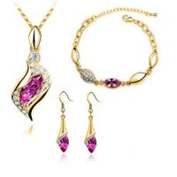 Fashion Angel Elf Crystal Necklace Earring Bracelet Jewelry Set Wholesale sku image 15