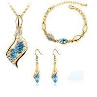 Fashion Angel Elf Crystal Necklace Earring Bracelet Jewelry Set Wholesale sku image 13