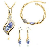 Fashion Angel Elf Crystal Necklace Earring Bracelet Jewelry Set Wholesale sku image 14