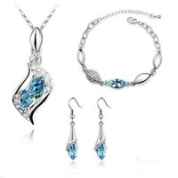 Fashion Angel Elf Crystal Necklace Earring Bracelet Jewelry Set Wholesale sku image 3