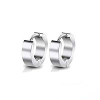1 Pair Simple Style Circle Plating Titanium Steel Earrings sku image 4