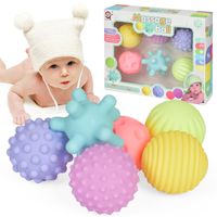 Creative Cartoon Soft Rubber Multi-texture Baby Grasping Ball Toys main image 6