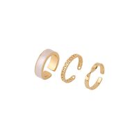 Lady Geometric Alloy Gold Plated Artificial Rhinestones Women's Open Ring main image 4