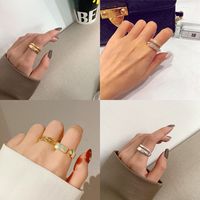Lady Geometric Alloy Gold Plated Artificial Rhinestones Women's Open Ring main image 6