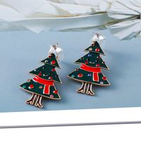 Fashion Christmas Tree Mixed Materials Inlay Zircon Women's Ear Studs 1 Pair main image 5