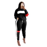 Women's Casual Color Block Polyester Patchwork Stripe Pants Sets main image 3