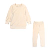 Casual Solid Color Velvet Polyester Girls Clothing Sets main image 4