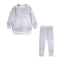 Casual Solid Color Velvet Polyester Girls Clothing Sets main image 2