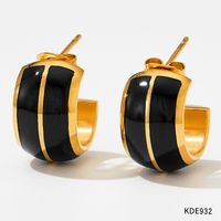 1 Pair Retro Geometric Stainless Steel Plating Earrings sku image 1