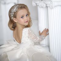 Princess Solid Color Sequins Cotton Girls Dresses main image 5