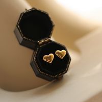 Simple Style Heart Shape Stainless Steel Ear Studs 1 Pair main image 7