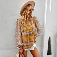 Women's T-shirt Long Sleeve Blouses Tassel Bohemian Geometric main image 2